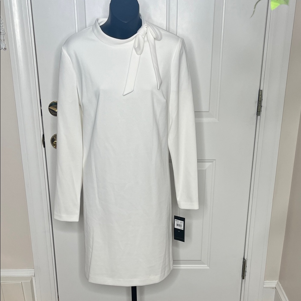 Andrew Marc Ivory Blouse with Bow Accent